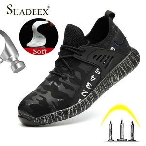 Suadeex Dropshipping Work Safety Shoes 천자 증명 강철 발가락 안전 부츠 소프트 라이트 작업 남성을위한 파괴 할 수없는 신발 Y200506