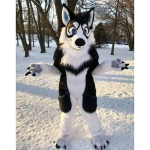 Halloween Fur Husky Fox Mascot Costume Cartoon Animal Personagem Carnaval Festival Dresses Fantasia Tamanho Adultos Tamanho de Festa ao ar livre de Natal