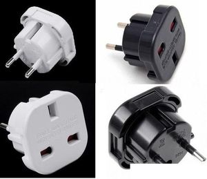 UK TO EU EUROPE EUROPEAN UNIVERSAL TRAVEL CHARGER ADATTATORE SPINA CONVERTITORE Pin Presa a muro Nero Bianco