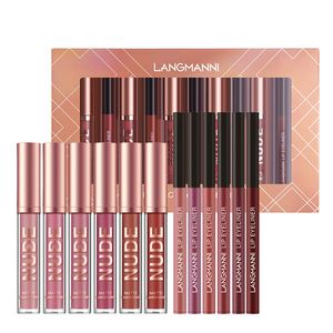 6pcs Lip Liner e Lip Gloss Makeup conjuntos