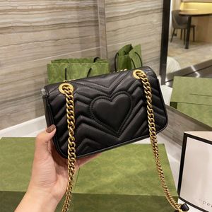 Famous borse di alta qualità in pelle vera e propria borsa da donna in pelle di lussuosa borsa a tracolla con catena grassa quadra