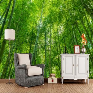 Papel De Parede Bamboo Forest Wallpaper Natura Sfondo 3D Carta da parati Murale, Soggiorno Telefono TV Bedroom Wall Papers Home Decor