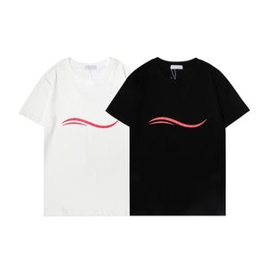 Ray Superior al por mayor-Tide Marca Wave Rayas Cola Cuello redondo Camiseta para mujer Suelta Ulzzang Algodón Camiseta de manga corta Top