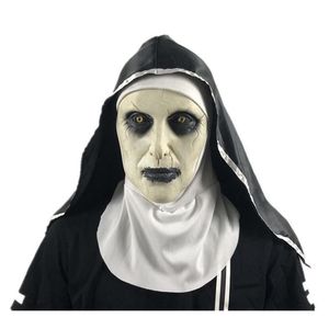 Монахиновая маска ужасов Хэллоуин вечеринка Valak Страшные латексные маски с головным платом 200929