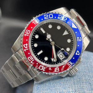 Homens de alta qualidade assistem a 41mm de movimento mecânico automático Relógios de aço inoxidável completo Clasp deslizante azul preto Cerâmica Sapphire Watches Super Luminous 993