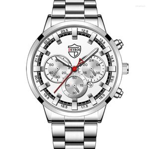 Wristwatches DEYROS Men's Luxury Business Wristwatch Calendar Quartz Men Clock Luminous Steel Band Mens Sports Watches Relogio Masculino