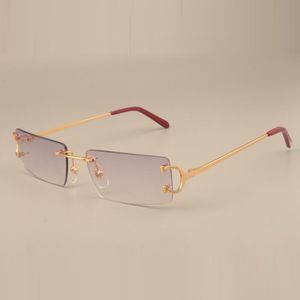 Óculos de sol lisos 4193827 com lentes retangulares pequenas e hastes grandes em C de metal