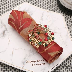 10pcs High-end Christmas tree napkin ring bow flower wreath mouth ring hotel sample room set table Christmas napkin buckle T200524