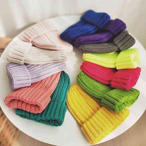 Cappello lavorato a maglia per bambini Cappello invernale semplice per ragazzi Ragazze Berretti per bambini spessi caldi Versione coreana Cappelli di zucca Cappello di lana per bambini J220722