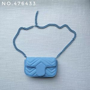 2022 Designer women's fresh fashion multicolor messenger bag Paige Pink / sky blue / light green / yellow letter chain Shoulder Bag Handbag