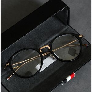 أزياء النظارات الشمسية إطارات Thom Brand Round Round Titanium Gloy Gloy Frame Men Women Prescription Eyeglasses Myopia Reading Eyewear TB011 with with