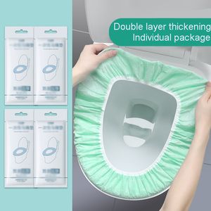 10 Pcs/Bag Disposable Toilet Seat Cover Mat Portable 100% Waterproof Safety Toilets Seats Pad for Travel/Camping Bathroom Accessiories YF0093