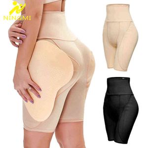 NINGMI Women Butt Lifter Hip Enhancer Control Panties Body Shaper Fake Pad Foam Padded Underwear Plus Size Body Shapewear Y220411