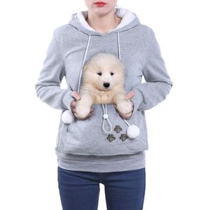 女性のパーカースウェットシャツファッション2022高品質の猫愛好家耳抱きポーチドッグカジュアルカンガループルオーバースウェットシャツのための犬