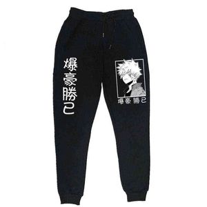 2021Japanese anime My Hero Academia Katsuki Bakugo Harajuku Pants للرجال الطباعة joggers الذكور بنطلون عروض سروال سروال سروال G220713
