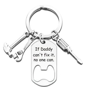 Chaveiro Se o pai não puder consertá -lo aço inoxidável de aço de aço da chave de fenda da chave de fenda Tool Jewelry Key Ring, obrigado