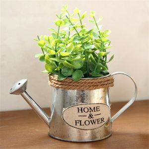 Metal de metal de metal vintage Arranjo de flores Decoração de casa Suculentas Flores de plantas plantas suculentas Bucket 210409