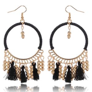 Fashion Woman Tassels Earring Wrap Cloth Chain Exaggeration Pearl Halloween ear ring crystal piercing Cheap wholesale