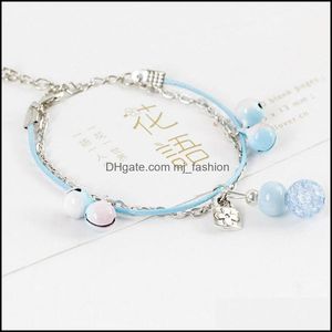 Link Chain Small Fresh Girlfriends Bell Bracelet Sweet Ceramic Simple Drop Delivery 2021 Jewelry Bracelets Mjfashion Dhfxn