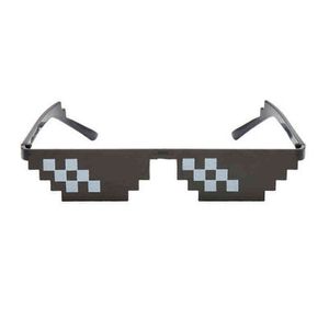 Nieuwe mozaïek zonnebril vrouwelijke mannelijke truc speelgoed schurken levensglazen omgaan met het pixel vrouw man zwart grappig