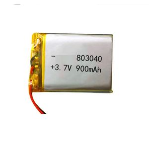 803040 Batteria ai polimeri di litio da 3,7 V 900 mAh Batterie al litio a capacità reale con scheda protetta per banca di alimentazione per altoparlanti Toys MP5