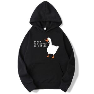 Hoodies Men 2020 Autumn Winter Sudadera Hombre Peace Was Never An Option Goose Hoodie Unisex Hooded For Women Sweatshirts 220402
