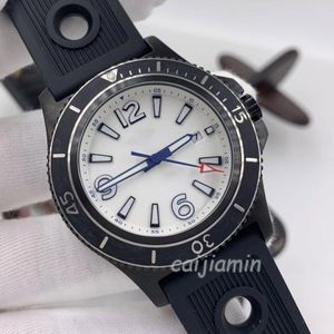 Caijiamin - Automatyczne zegarek mechaniczne męskie zegarki gumowe paski swobodne mody na rękę białą tarcze