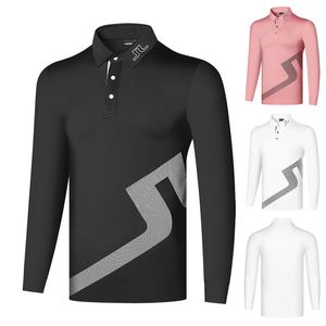 Golfbekleidung JL Herren Sport und Freizeit Outdoor Atmungsaktiv Schnelltrocknend Anti Schrumpf T-Shirt Polo Top Hohe Qualität Lange Ärmel 220712