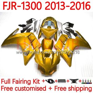 OEM Fairings For YAMAHA FJR-1300 FJR 1300 A CC FJR1300A 2001-2016 Years Moto Body 38No.15 FJR1300 13 14 15 16 FJR-1300A 2013 2014 2015 2016 Full Bodywork Kit gloss golden