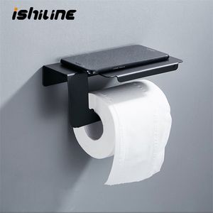 Rostfritt stål toalettpappershållare väggmontering vävnadsrulle hänger svart pappa hållare rostfritt stål badrumstillbehör T200425