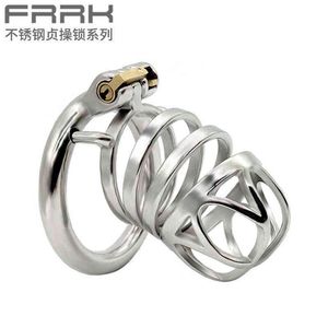 NXY Chastity Device Frrk Metal Male Lock Adult Sex Products Ring Puller Anti Derailment Stainless Steel 0416