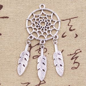 Accesorios de moda Charms Native Dream Catcher Connector Antique Making Pendant fit Vintage Tibetan Bronze Silver color DIY Joyería hecha a mano