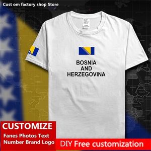 Bósnia e Herzegovina Cotton Tirise camisa personalizada fãs de nome DIY Número da marca Fashion Hip Hop Camiseta casual 220620