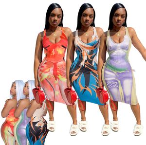 fashion Women Summer Perspective Sexy Printed Dress Womens