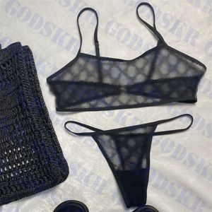 Sexiga underkläder Dam BH Set Spets Jacquard Dam String Bikini Senaste Andas Damunderkläder Tvådelat