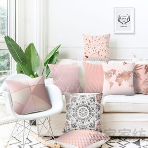 Cushion/Decorative Pillow Nordic Pink Simple Ins Wind Pillowcase Car Sofa Cushion Bedside Home Decor Throw PillowCushion/Decorative