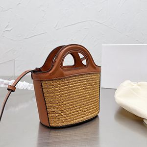 Высококачественная сумка для сумки Новый стиль Lafite Соломенная сумка для корзины портативная мода Mini Simple Leisure Сумки с одним плечом Свежий пастырский стиль m