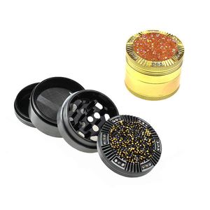 Unique Design Golden/Black/Grey Colors smoking Grinder Grinders Metal tobacco smoke cigarette detector grinding Fit Cool Gift Dry Herb