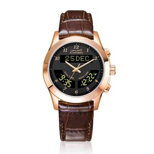 Muslim Azan Watch Islâmico Qibla relógio com oração Alram Hijri Calendar Compass e Genuine Leather Strap Al Harameen Fajr Time