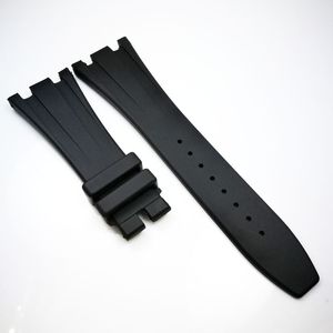 28mm - 18mm Black Rubber Watch Band Strap Bracelet For AP Royal Oak Offshore 42mm Models