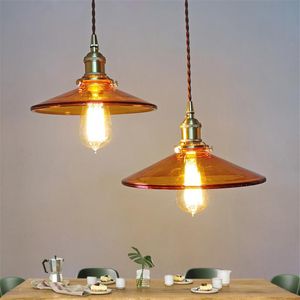 Pendelleuchten Messing Glas Lichter Retro American Restaurant Bar Glanz Schlafzimmer Loft Lampe Korridor Gang Art Deco BeleuchtungPendelleuchte