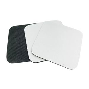 Sublimação quadrada Coasters de neoprene de 10 cm de tecido branco tapetes de tecido de fita adesivo
