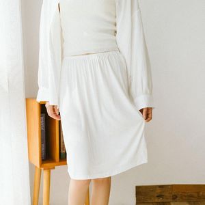 Kvinnors sömnkläder inre petticoat vit Hanfu elastisk midja botten kjol modal underskirt för klänning 40 cm 50 cm 60 cm svart halva slip en linje