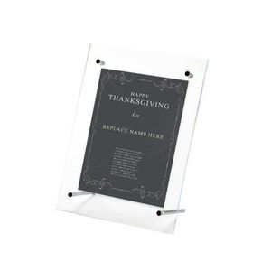 Acrylic Photo Frame Crystal Clear Table Certificate Display Stand Info Data Paper Picture Frame Menu Card Price Tag Display POP