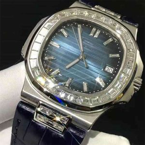 Orologio di lusso da uomo Meccanico Es Artigianato di fascia alta Cintura in acciaio esplosivo Businessmoissanite Diamante quadrato Orologi da polso di marca svizzera di Ginevra