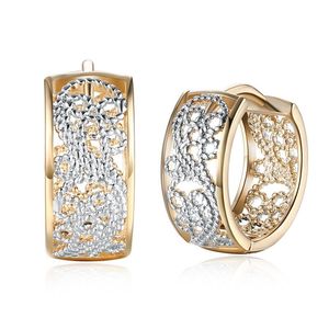 Hoop Huggie Women Earring Clasps Flower Mönster Openwork Små örhängen Zirconia Hoops Oval Hollowed-Out Fashion Nov99Hoop