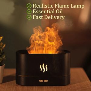 Arom Diffuser Air Firidifier Ultrasonic Cool Mist Maker Fogger LED Essential Oil Flame Lamp Difusor