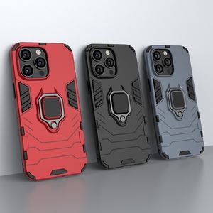 Casos Defender para Iphone 15 Plus 14 Pro Max Samsung A25 S23 FE M34 Note20 Huawei Honor X50 90 Lite Suporte de carro Ímã Sucção Híbrido PC TPU Metal Dedo Anel Capa