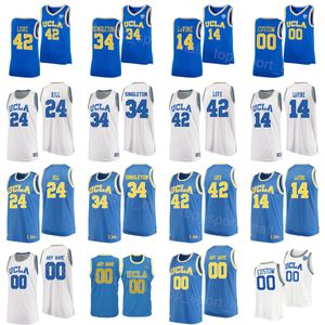 NCAA Basketball College UCLA Bruins 24 Jalen Hill Jersey 34 David Singleton Lonzo Ball 2 Zach Lavine 14 42 Kevin Love 5 барон Дэвис для любителей спорта Blue White White