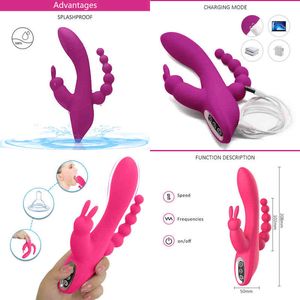 Vibrators NXY 3 в 1 г точке для кролика вибратора вибратора взрослые игрушки мощные USB -зарядные магнитные водонепроницаемые мастурбационные секс для женщин 220420